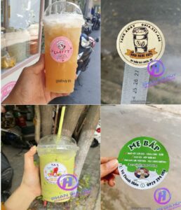 In tem dán ly trà sữa - ly nhựa cafe nhanh - rẻ - đẹp tại Đà Nẵng 0935 665 433
